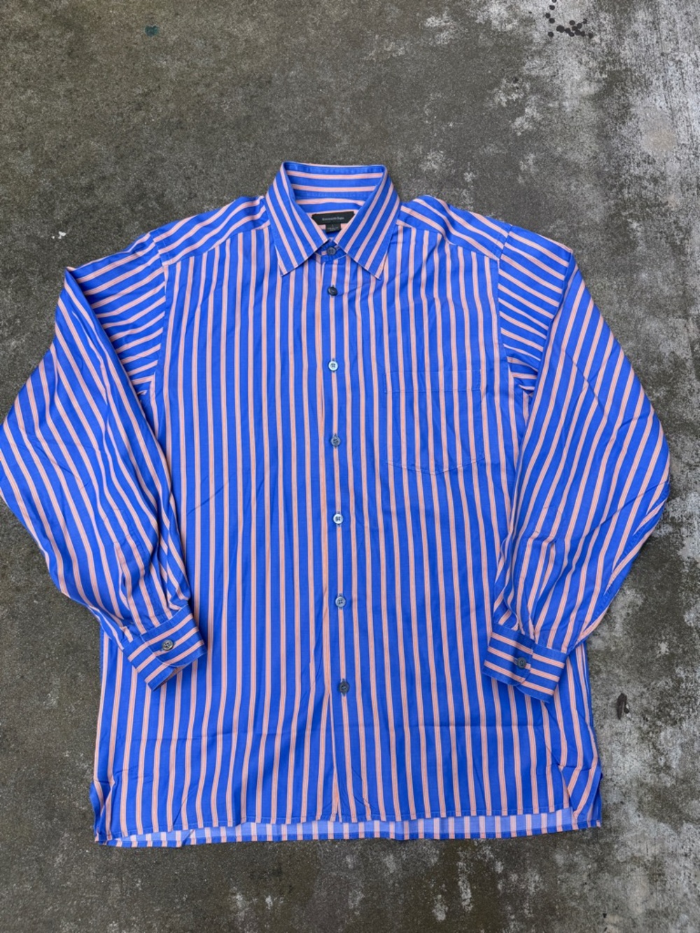 Ermenegildo Zegna Blue and Yellow Stripe Button-Down Shirt
